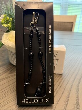 Hello Lux Black Beaded Phone Crossbody